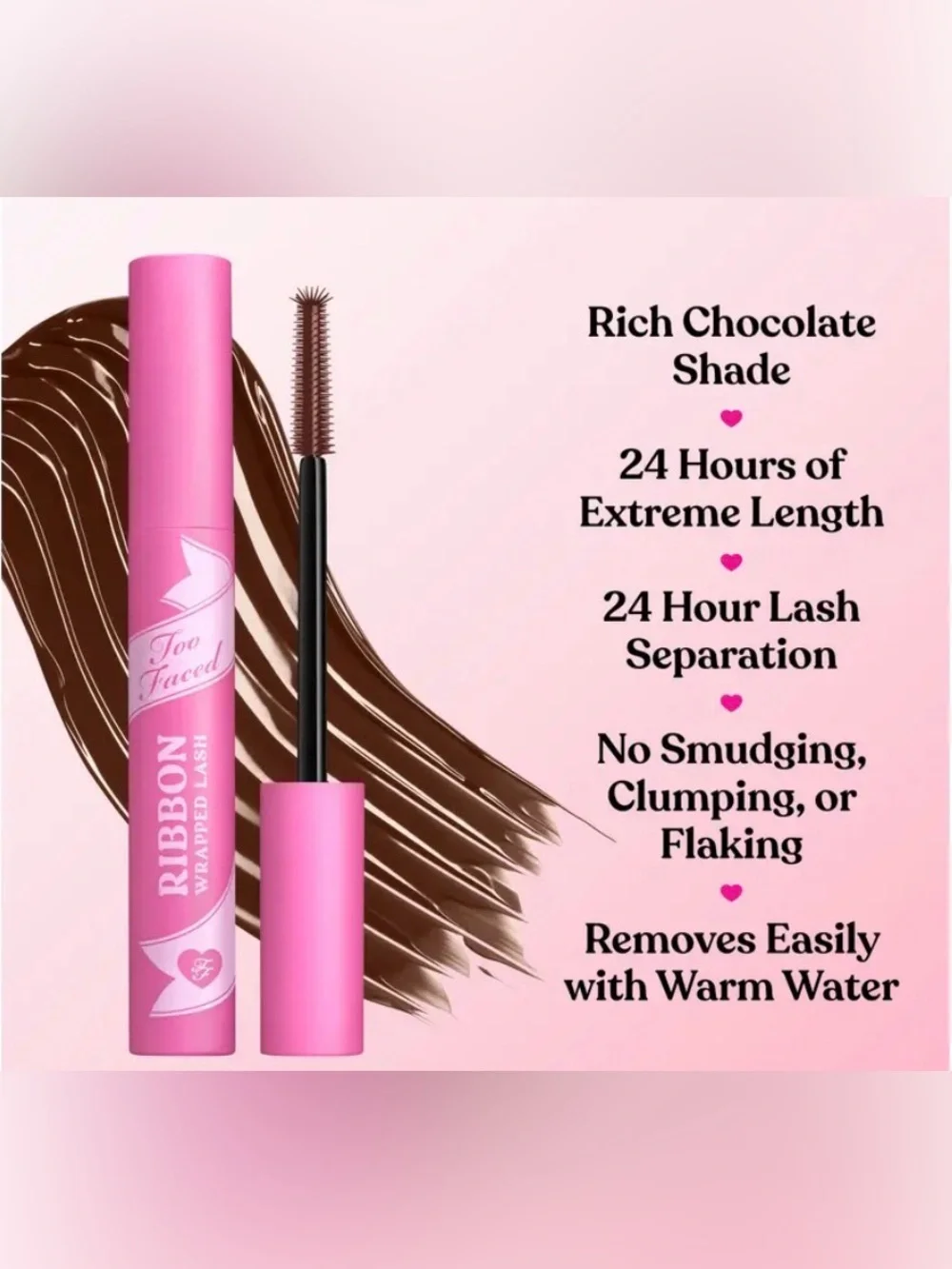 NWT Too Faced Ribbon Wrapped Lash Extreme Length Tubing Mascara Mini
